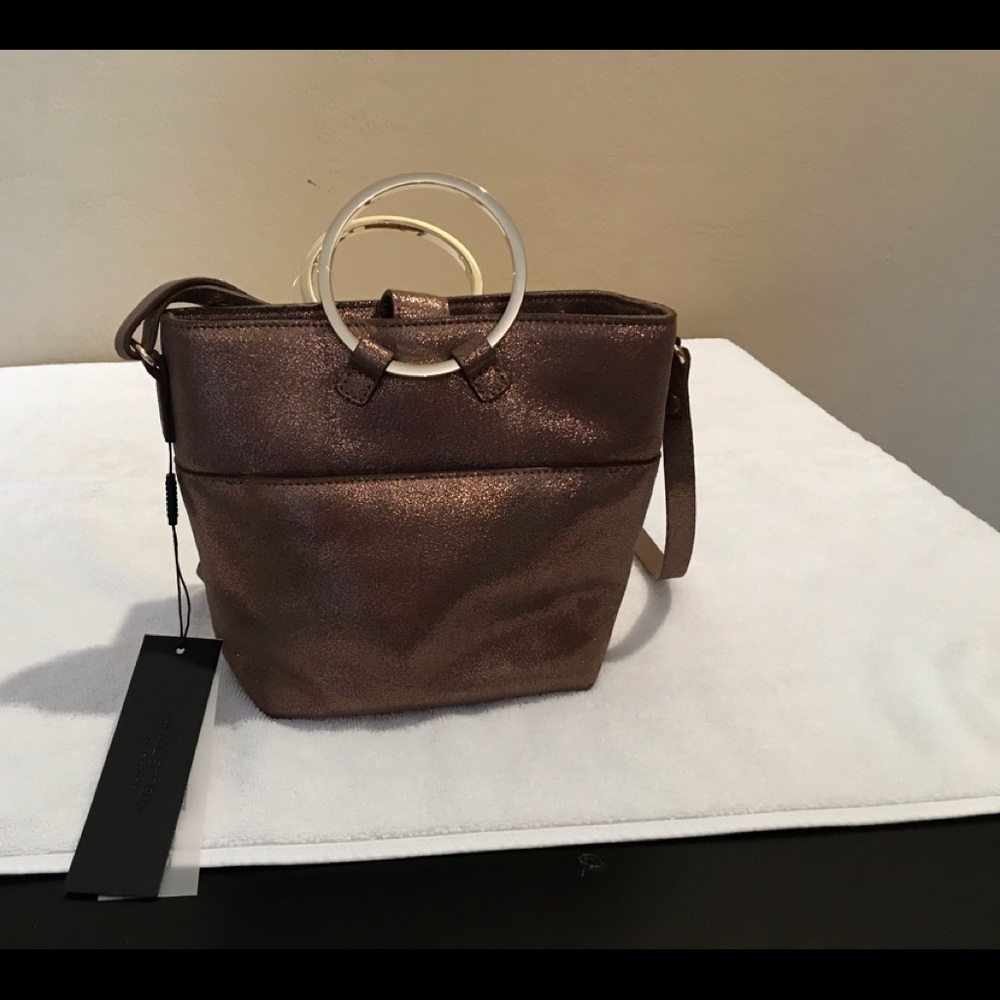 Halston Heritage Metallic Leather Cross Body Bag